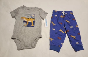 NWT Carter's Dinosaur Short Sleeve Bodysuit Pants Outfit 9 Months Baby Boy - Picture 1 of 1