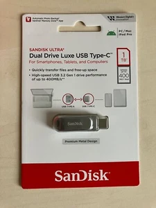++ SANDISK Ultra Dual Drive Luxe USB-Stick, 1 TB +Lesen bis 400 MB/s ++ NEU + - Photo 1/2