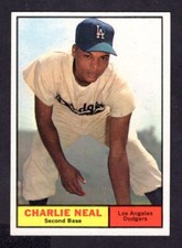 1961 TOPPS CHARLIE NEAL CARD NO:423 NEAR MINT CONDITION