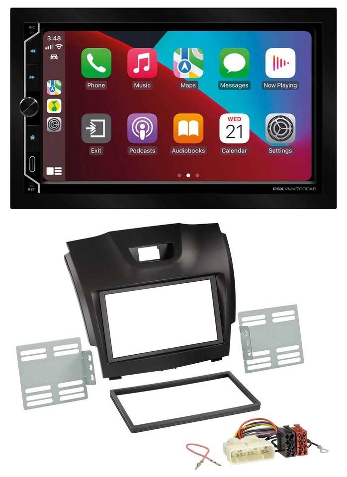 ESX 2DIN DAB USB MP3 Bluetooth Autoradio für Isuzu D-Max ab 2012 dunkelgrau - Bild 1 von 4