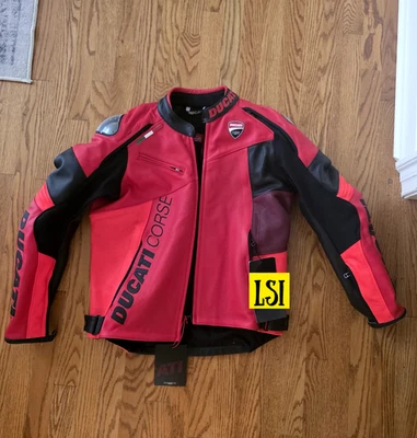 Ducati Corse C6 Leather Motorcycle Jacket Armor Moto GP Safety Racing  Jacket - Image 1 of 3