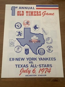 Texas Rangers 1st Ann Old Timers Game Program 7/6/74 Mickey Mantle Joe DiMaggio - Picture 1 of 6