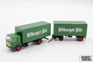 Herpa MAN F8 beverage box truck-trailer "Bitburger Pils" 1:87 /H23308 - Picture 1 of 1