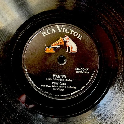Perry Como-78 rpm-  RCA VICTOR 20-5647- WANTED/ LOOK OUT THE WINDOW -VG+ - Image 1 of 4