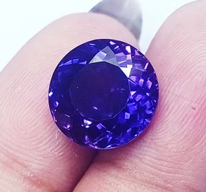 Tanzanita violeta natural 9,50 quilates corte príncipe piedra preciosa suelta forma redonda certificada - Imagen 1 de 8