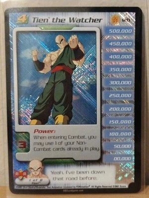 Dragonball Z DBZ CCG Score - Tien The Watcher - Holo Foil Rare - #120 NM - Image 1 of 4