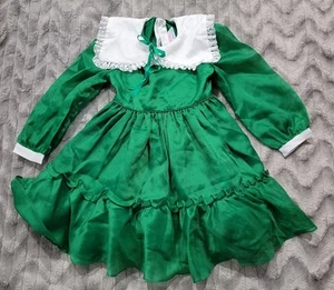 Martha's Miniatures Girls Size 6 Green Full Circle Twirl Holiday Dress - Picture 1 of 8