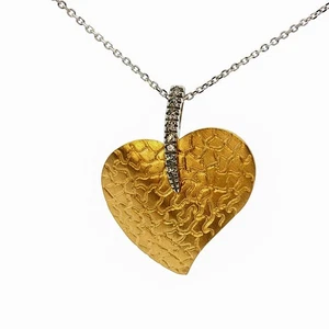 FIERY 14 KARAT WHITE/YELLOW GOLD .11CTTW I, I2 18" NATURAL DIAMOND NECKLACE - Picture 1 of 9