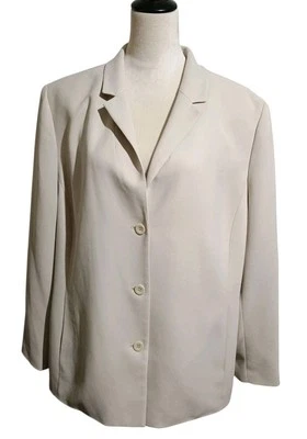 Chaqueta Blazer Casual Esquina Mujer Talla 2X Beige Carrera Negocios 2 Bolsillos 3 Botones Foto 1 de 4