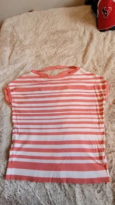 Suéter Dolman Ann Taylor LOFT Rayas Espalda Cruzada Talla XS UEC Coral Foto 1 de 4