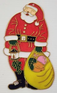 Vintage Santa Claus Plastic Sun Catcher Christmas Window Decoration - Picture 1 of 7