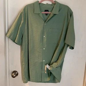 Camisa De Colección Para Hombre GAP NUEVA CON ETIQUETAS Cabana Seersucker Granito Verde XL Manga Corta - Imagen 1 de 6