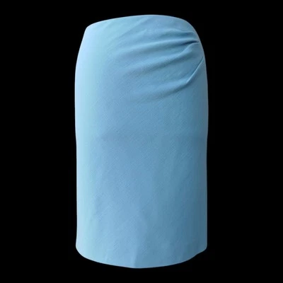 Falda Emilio Pucci Lápiz Plisada Azul Lana Virgen Forrada Seda Cremallera Italia Talla S Foto 1 de 4