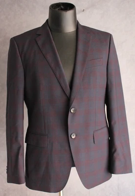 Hugo Boss Men's Light Weight Sport Coat Size 40S Shadow Plaid Navy Blue EUC - Image 1 of 4