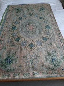 Indian Wool Crewel Throw/rug 5ft X 3ft. Never Used.been Stored - Picture 1 of 3