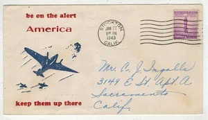 Segunda Guerra Mundial Patriótico 1943 STOCKTON CA AVIONES ESTAR EN ALERTA AMÉRICA - Imagen 1 de 1