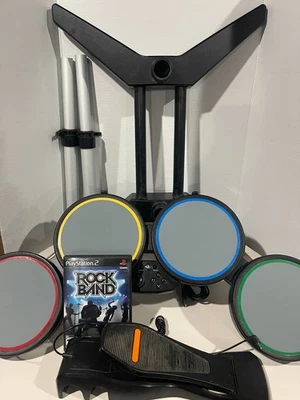 Rock Band Harmonix Kit de batería con cable Juego de pedal de pie PS2/PS3 822148 Prueba Foto 1 de 4
