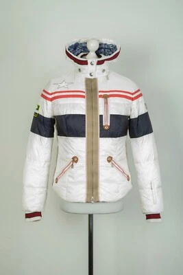 -Women's Bogner Brasil Ski Puffer Winter Hooded White Parka Jacket Size 40 US 10 - Image 1 of 4