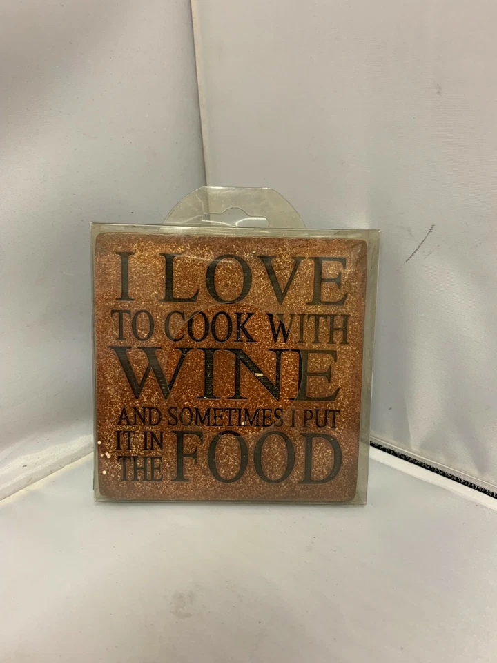 Novedad 'Me encanta cocinar con vino' posavasos de resina Foto 1 de 1
