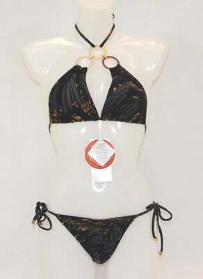Speedo Bikini set Swimwear women Size 10 14 Black/Gold Beach Holiday Swimwear - Image 1 of 4