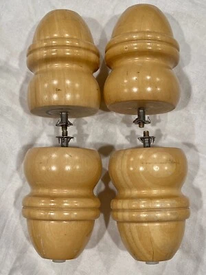 4 patas/pies de muebles de madera acabados muchos usos, tocadores, gabinetes de sillas de arce Foto 1 de 4