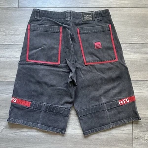 Vintage Y2K Marithe Francois Girbaud Baggy Jorts Jeans Shorts Gr. 40 schwarz rot - Bild 1 von 22