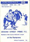 Graham Street Prims v Sheffield 20/09/86 FA Vase Preliminary Round