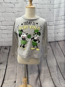 Minnie/Mickey Mouse Today Is Pure Gold St. Patrick’s Themed Kids Tee Sz XS NWT - Picture 1 of 6