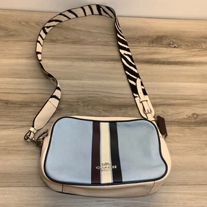 Coach Retro Stripe Crossbody Jes Handbag Purse Waterfall Midnight (C4079) - Picture 1 of 13