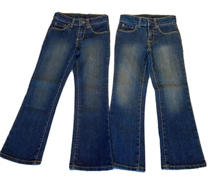 2 Arizona Jeans Girls Size M 5 SLIM Pants Dark Wash Denim Adjustable Waist NWOT - Picture 1 of 5