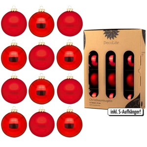Glas-Weihnachtskugeln 8cm 12er Set – DecoLite Christbaumkugeln inkl. Aufhänger - Bild 1 von 39