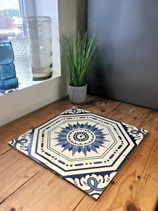 SET OF 4 ANTIQUE MINTON HOLLINS & CO RECLAIMED SUN SUNBURST FIREPLACE WALL TILES - Picture 1 of 12