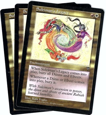 MTG Magic the Gathering Card - 3X Suleiman's Legacy - Visions - Rare X3 - Image 1 of 4
