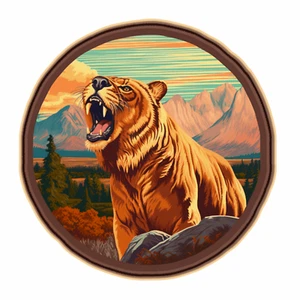 Homotherium Patch Iron-on Applique Extinct Prehistoric Wild Animal Badge - Picture 1 of 12