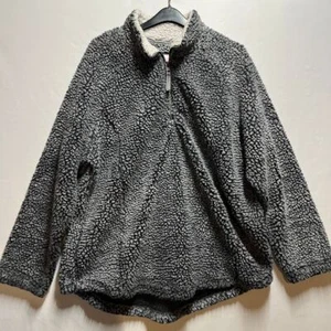 Kuscheliger Sherpa Quarter Zip Hochflor Teddy Fleece Pullover Jacke Grau Damen XXL - Bild 1 von 8