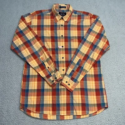 Allen Solly Shirt Mens 39 Essex Cotton Button Up Plaid Long Sleeve Collar Casual - Image 1 of 4