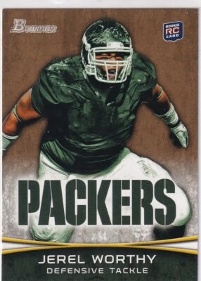 JEREL WORTHY 2012 Bowman Gold #105 RC Michigan Spartans/Packers - Image 1 of 2