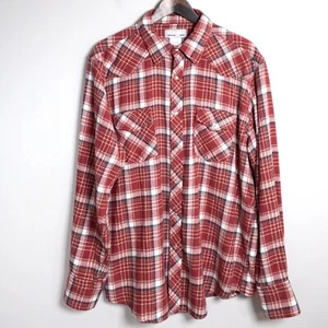 Wrangler Rancher Pearl Snap Flanellhemd Herren XXL rot kariert Western - Bild 1 von 5