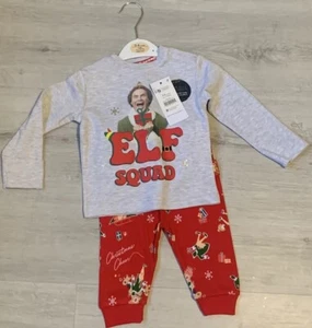 BUDDY THE ELF ‘Santa Squad’ GEORGE BABY PYJAMAS 3-6 MONTHS BNWT XMAS GIFT NEW - Picture 1 of 15