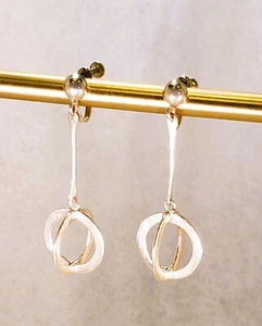 Sterling Silver Dangle Earrings, Screw Back, Artisan Designed & Crafted - Picture 1 of 6