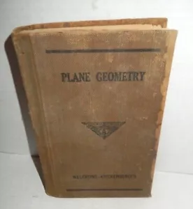 Plane Geometry Hardcover 1933 Text Book By Welchons - Krickenberger - Picture 1 of 9