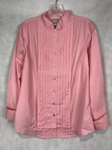 Camicetta donna Chadwick's 12 rosa con bottoni plissettata manica lunga nuova senza etichette - Foto 1 di 6