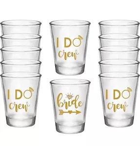 Bride and I Do Crew Bachelorette Party Shot Glasses, Set of 12 - Picture 1 of 10