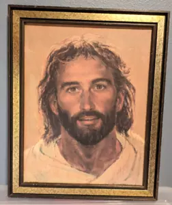 Richard Hook HEAD OF CHRIST 15x12 Paper Art Print 1965 White Jesus Portrait - Picture 1 of 5