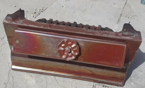 FIREPLACE FRET GUARD GRILL CARNIVAL LUSTRE ENAMEL IRIDESCENT STOVE FRONT Cover