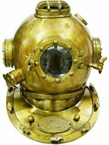 Scuba Diving Divers Helmet U.S Navy Mark V Solid Steel Original Antique 18" Gift - Picture 1 of 12