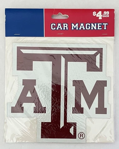 NCAA 1 Pair Texas A & M Aggies Magnets 6 5/8" Wide x 6 3/8" High Cover