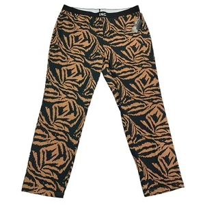 INC Mens Tiger Print Pajama Pants Black Brown XL - Picture 1 of 4