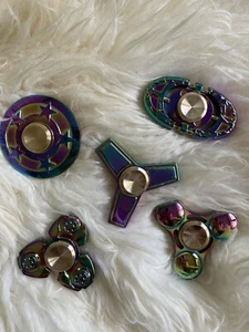 Rainbow Hand Spinner Tri Fidget ADD ADHD Stuffer Focus Finger Desk Toy 5 Pack - Picture 1 of 1