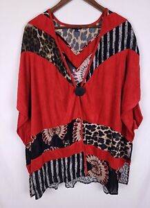 John Mark Leopard Floral Faux Suede Mixed Print One Button Jacket - Size Large